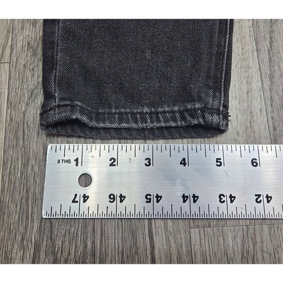 American Eagle Women Size 0 Regular Highest Rise Distressed Black Grey Mom Jeans - Picture 11 of 11